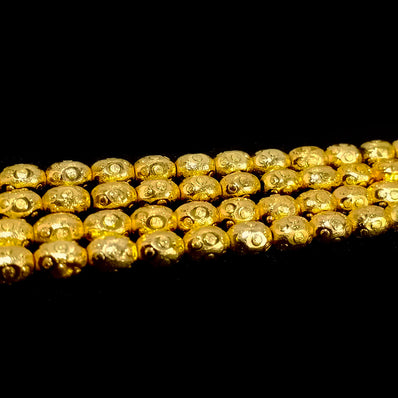 HIGH QUALITY MICRON PLATED BEADS 6x8 MM SOLD BY 25-28 PIECES PACK