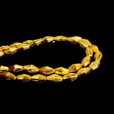 HIGH QUALITY MICRON PLATED BEADS 4x7 MM SOLD BY 100 PIECES PACK