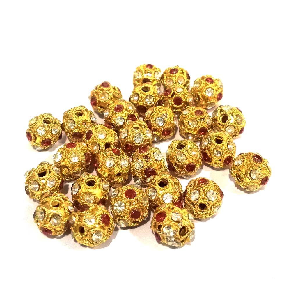 6 Pieces Pack,10mm, Fine Selections of Handworked Meena Beads.