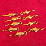 50 PIECES PACK' 20x6 MM GOLD POLISHED SMALL CHARMS USED IN DIY JEWELLERY MAKING