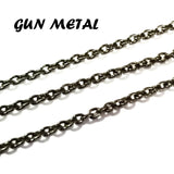 2x3 MM GUN METAL 'METAL PLATED CHAINS SOLD BY 5 METER PACK