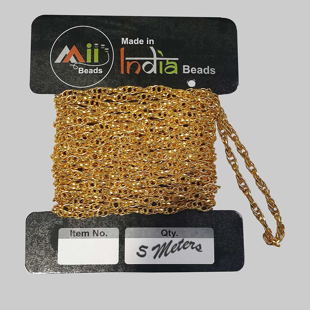 5 METERS 2MM THIN Gold PLATED METAL CHAIN FOR JEWELRY MAKING – Madeinindia  Beads