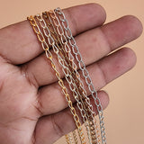 ANTI TARNISH 5 COLOR COMBO METAL CHAINS' SOLD BY 70-75 CM LONG CUTTING PACK OF EACH COLOR' SIZE APPROX 6.5 CM