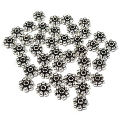100 Pcs Pkg. Metal Oxidized Fine quality Jewelry making beads in Size About 6 Milimeters