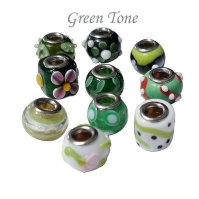 8 Pcs Murano handmade large hole beads