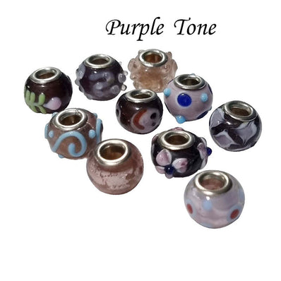 8 Pcs Murano handmade large hole beads