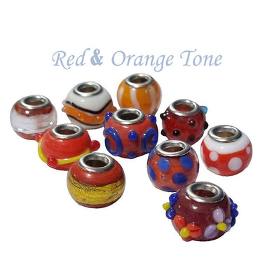 8 Pcs Murano handmade large hole beads