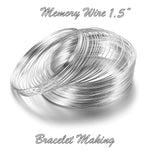 50 Coils Memory Wire 1.5" for slim girl hand, silver plated