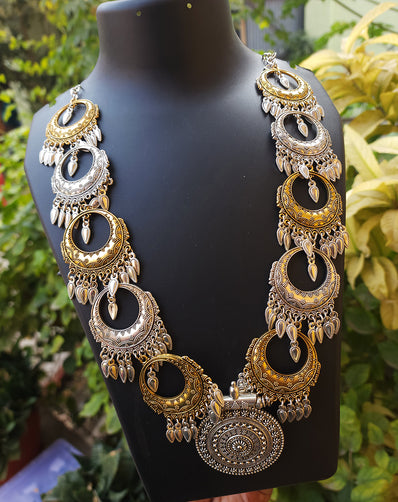 GERMAN SILVER DUAL TONE' OXIDIZED TRENDY NECKLACE SOLD BY PER PIECE PACK