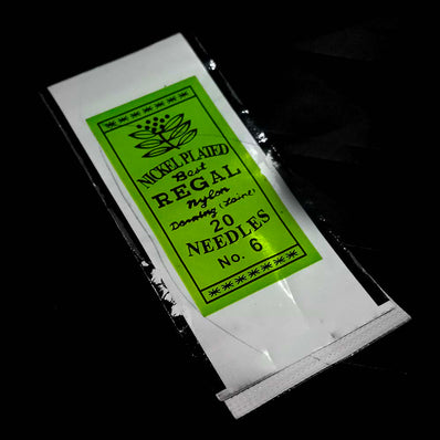 PRICE PER 20/PCS. PACK,PERFECT FOR STRINGING GLASS BEADS NEEDLE SIZE 40MM' NEEDLE SIZE: 6 NO.