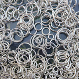 30 GRAM PACK' 4-8 MM ASSORTED MIX OF OPEN JUMP RINGS' SILVER POLISHED