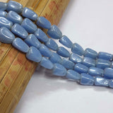 Luster AB Solid Opaque Glass Beads Sold Per Strand of 16", Hole size about 2mm and beads about 10x14mm Blue Aprrox Pieces of Beads 30