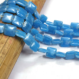 AB Glass Beads Turquoise Blue Color Square Shape