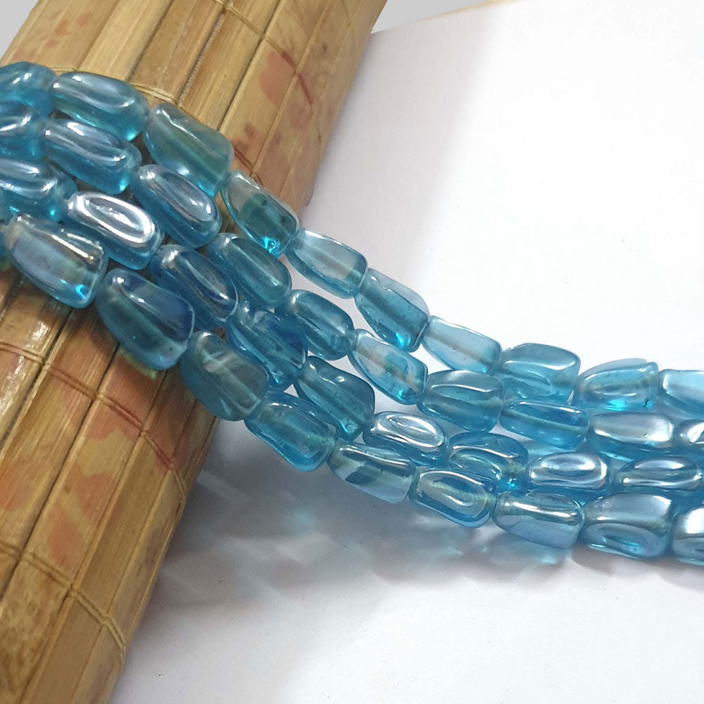 Theth Shape Turquoise Trans AB Glass Beads handmade beads