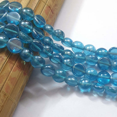 Half Round Shape Turquoise Trans AB Glass Beads handmade beads