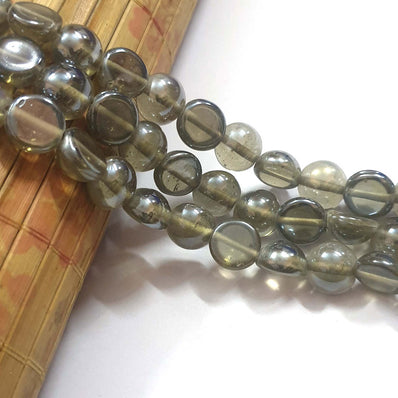 Half Round Shape Gray Color AB handmade Glass Beads