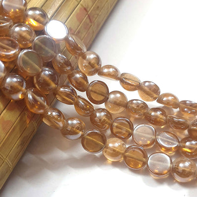 AB Glass Peach Transparent Color Handmade Glass Beads in Strand