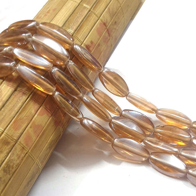 AB Glass Peach Transparent Color Handmade Glass Beads in Strand