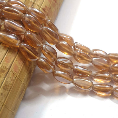 AB Glass Peach Transparent Color Handmade Glass Beads in Strand