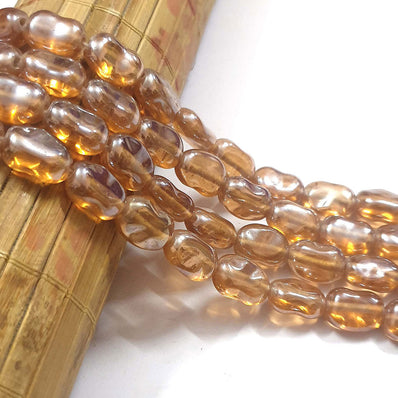 AB Glass Peach Transparent Color Handmade Glass Beads in Strand