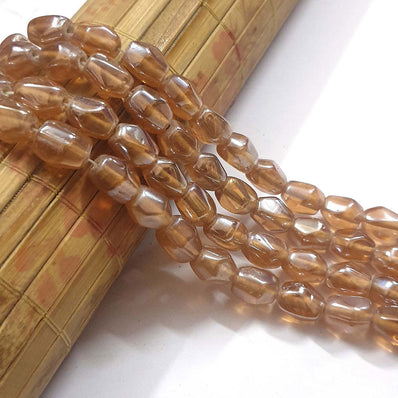 AB Glass Peach Transparent Color Handmade Glass Beads in Strand