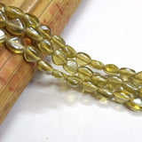 AB Glass Beads Heart Side Hole  shape Barroque handmade beads, Sold Per String 16 inches long, Olive Green Color