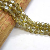 AB Glass Beads Barroque handmade beads, Sold Per String 16 inches long, Olive Green Color