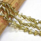 AB Glass Beads Triangular handmade beads, Sold Per String 16 inches long, Olive Green Color