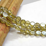 AB Glass Beads Half Round handmade beads, Sold Per String 16 inches long, Olive Green Color