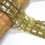 AB Glass Beads Light Olive Cube shape handmade beads, Sold Per String 16 inches long, Olive Green Color