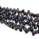 Per Line 16" Strnds, Handamde Plain Glass Beads for Jewellery Making in size about 9x6mm Brown AB Colour Approx 90 Beads in Line