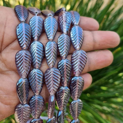 Purple Handmade Glass Beads Sold Per String/Line of 16 Inches Size About 13x22 Milimeters Sold Per Line of 16 Inches, Approx 20 Beads