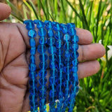 Turquoise Blue Handmade Glass Beads Sold Per String/Line of 16 Inches Size About 7x7 Milimeters Sold Per Line of 16 Inches, Approx 56 Beads