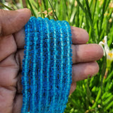 Turquoise Blue Handmade Glass Beads Sold Per String/Line of 16 Inches Size About 6x4 Milimeters Sold Per Line of 16 Inches, Approx 120 Beads