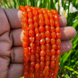 Orange Handmade Glass Beads Sold Per String/Line of 16 Inches Size About 5x7 Milimeters Sold Per Line of 16 Inches, Approx 60 Beads