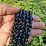 Black Handmade Glass Beads Sold Per String/Line of 16 Inches Size About 8x9 Milimeters Sold Per Line of 16 Inches, Approx 50 Beads
