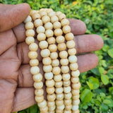 Cream Handmade Glass Beads Sold Per String/Line of 16 Inches Size About 8 Milimeters Sold Per Line of 16 Inches, Approx 60 Beads