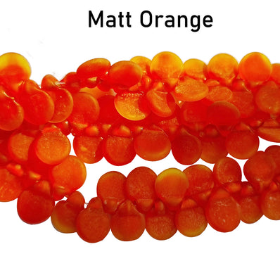 Per Line Orange 9x12mm Matt Finish handmade glass beads for jewelry making