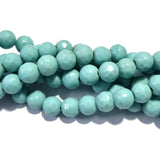 Per Line Orange 9mm Faceted Solid Color (not dyed) Turquoise  handmade glass beads for jewelry making