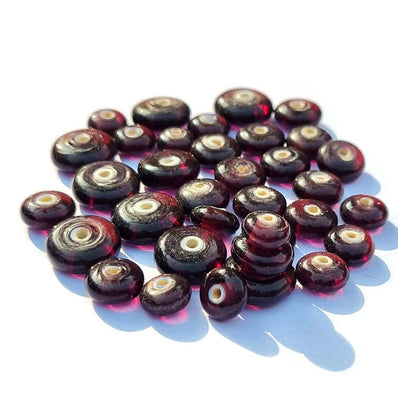 50 Pcs disc glass beads handmade spacer