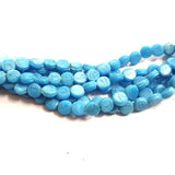 Beads Size about 9x9x4mm, Turquise Color Normal Glass beads in a Strand/Line16", 50 Pcs beads in a Strand Beads Hole Size about 2mm~2.4mm