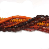 Glass Bead mix,  (Handmade), mixed Shade of red colors, 4-10mm mixed shape. Sold per (10) 15" to 16" strands.
