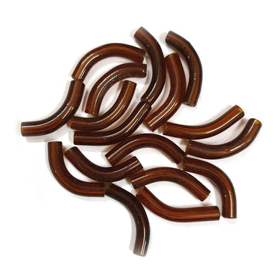 40 Pcs Pack About 5x25mm Handmade Glass Arch Pipe Beads for jewelry making