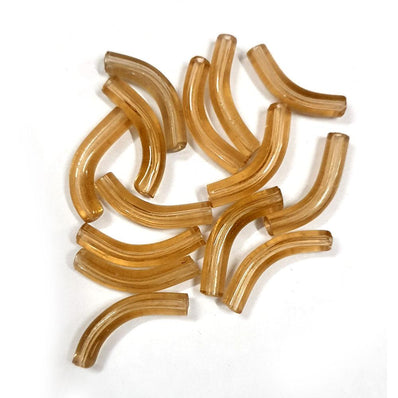 40 Pcs Pack About 5x25mm Handmade Glass Arch Pipe Beads for jewelry making