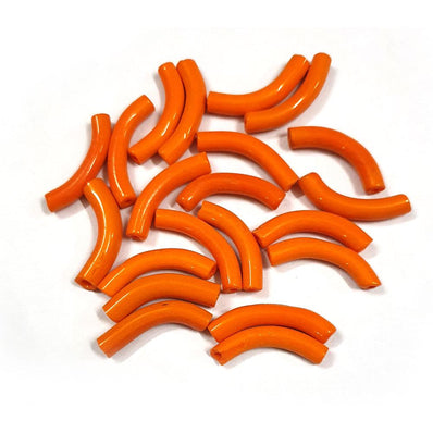 40 Pcs Pack About 5x25mm Handmade Glass Arch Pipe Beads for jewelry making