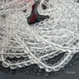 2 LINES PACK' SUPER QUALITY' SOLD BY PER LINE PACK' 8 MM SIZE' CLEAR WHITE PLAIN CRYSTAL BEADS