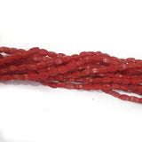 10 Strands Small Red Coral Glass Beads Squre Shape