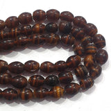 Per Strand Brown Dark Swirl Oval decoration Nepali Handamde Beads