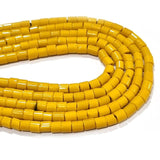 4x4mm Approx Size Tube glass beads for jewellery making Sold Per Strand (line) of 16" inches