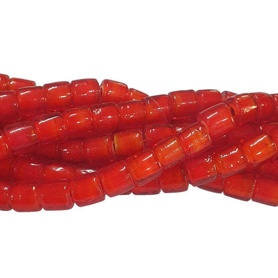 White Heart Ethnic Tribal jewelry making beads handmade, tube shape Sold Per Strand